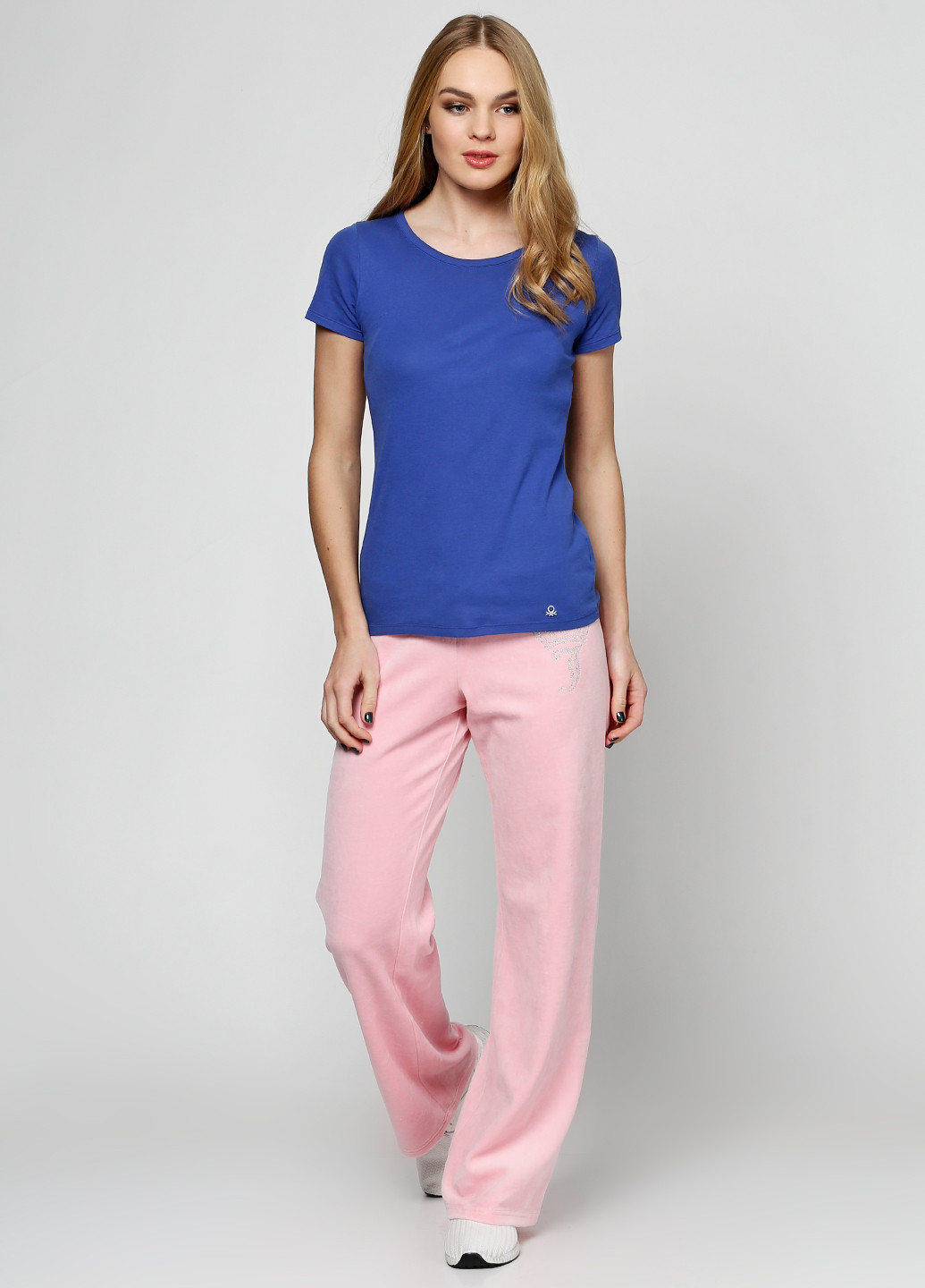 Светло-розовые спортивные демисезонные прямые брюки Juicy Couture