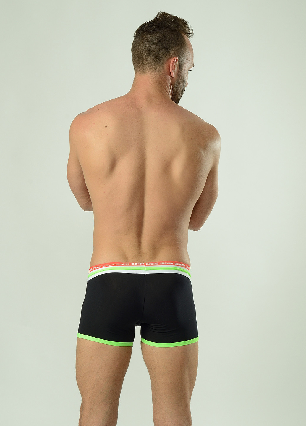 Мужские черные пляжные плавки шорты Geronimo