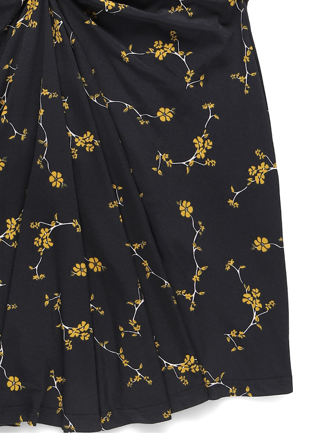 Черное кэжуал платье с открытыми плечами Apart с цветочным принтом