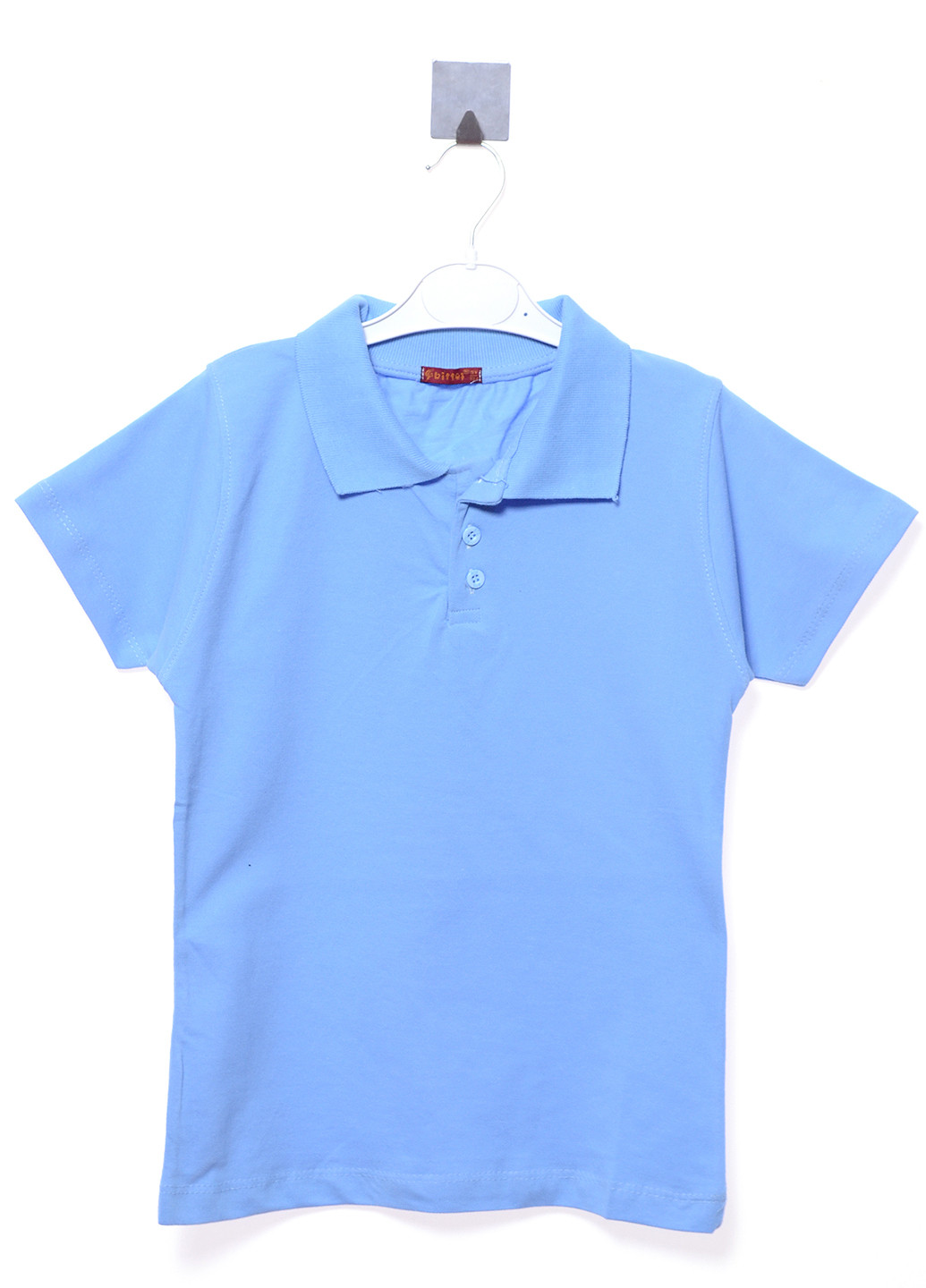 Голубой детская футболка-поло для мальчика Bittos однотонная