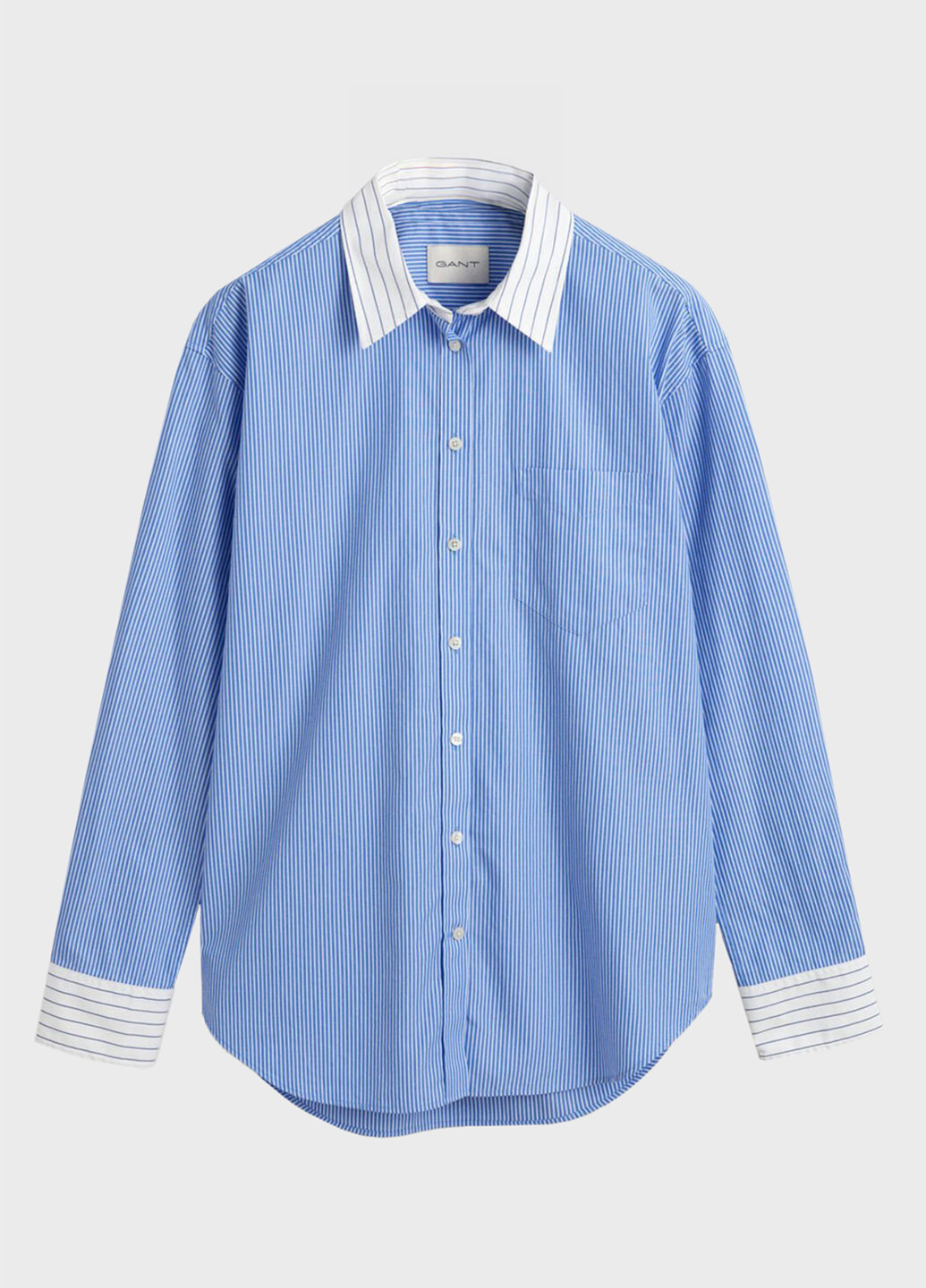 Голубой кэжуал рубашка в полоску Gant