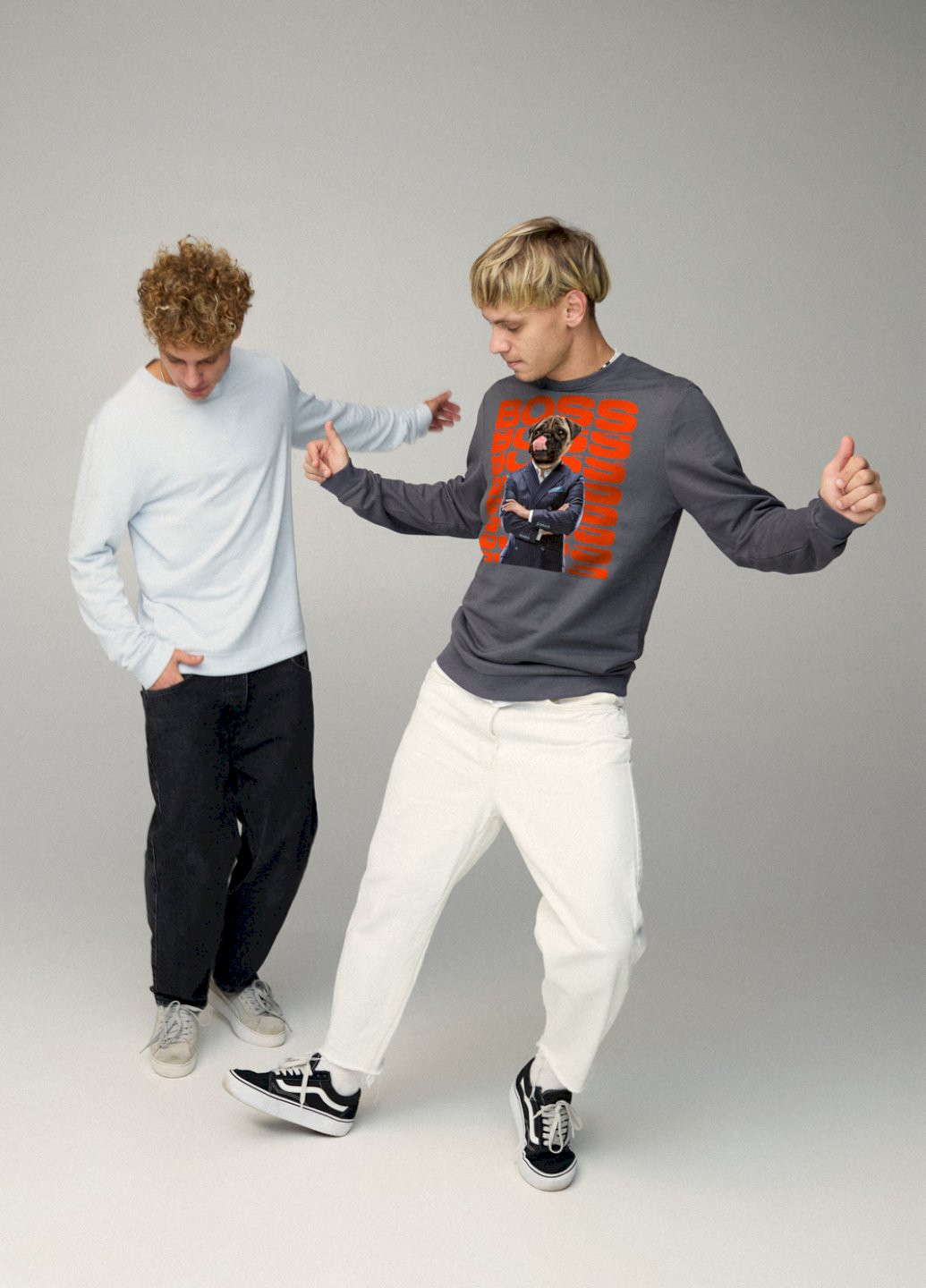 Темно-серый свитшот мужской basic /no flis/ YAPPI (252258999)