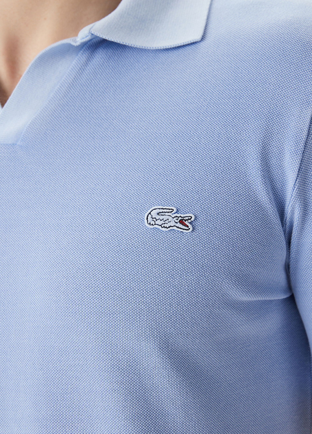 Голубой футболка-поло для мужчин Lacoste однотонная