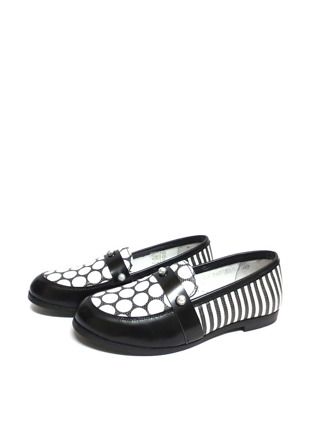 Черно-белые туфли на низком каблуке Bistfor