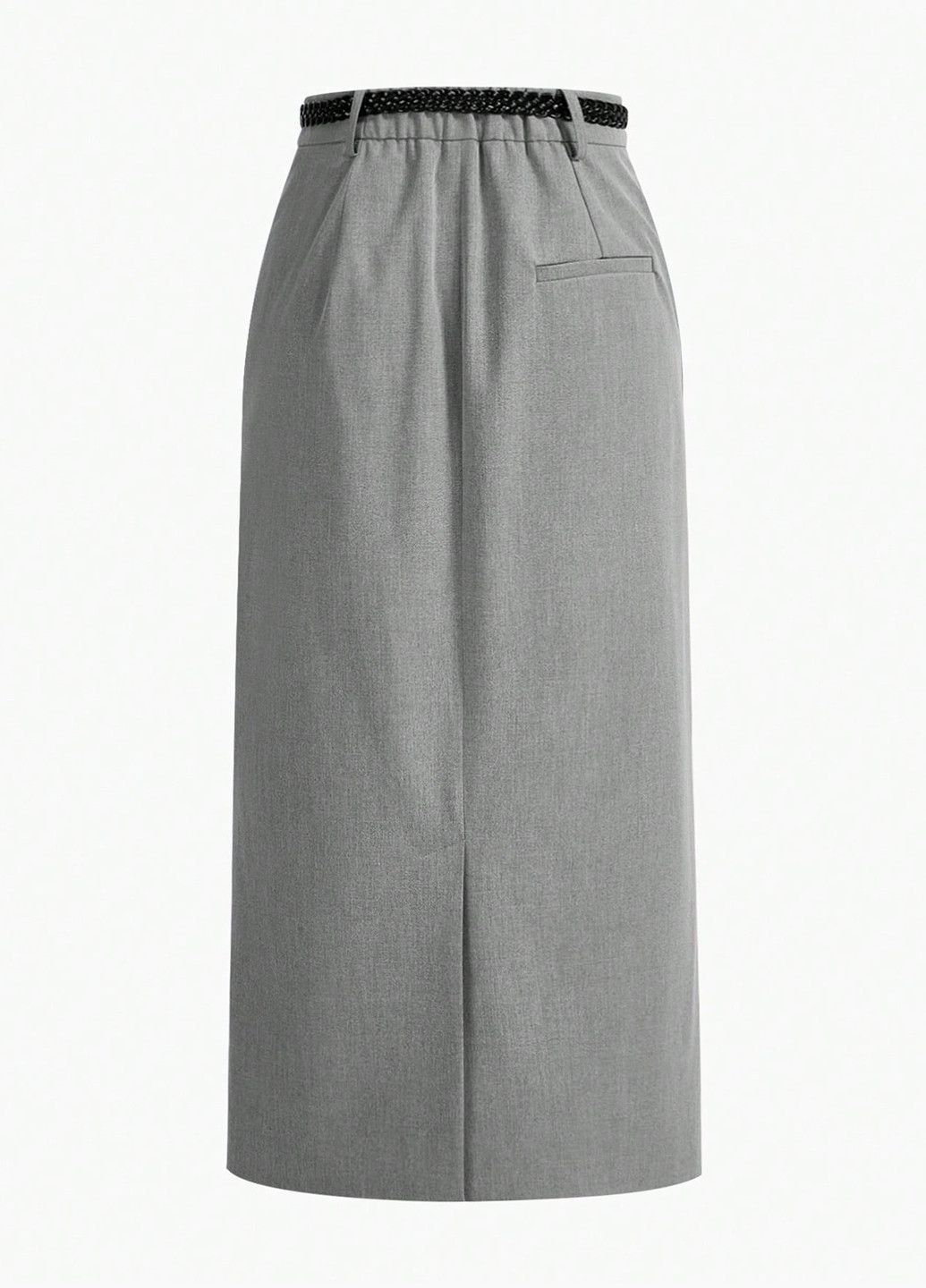 Серая кэжуал, офисная однотонная юбка SHEIN а-силуэта (трапеция)