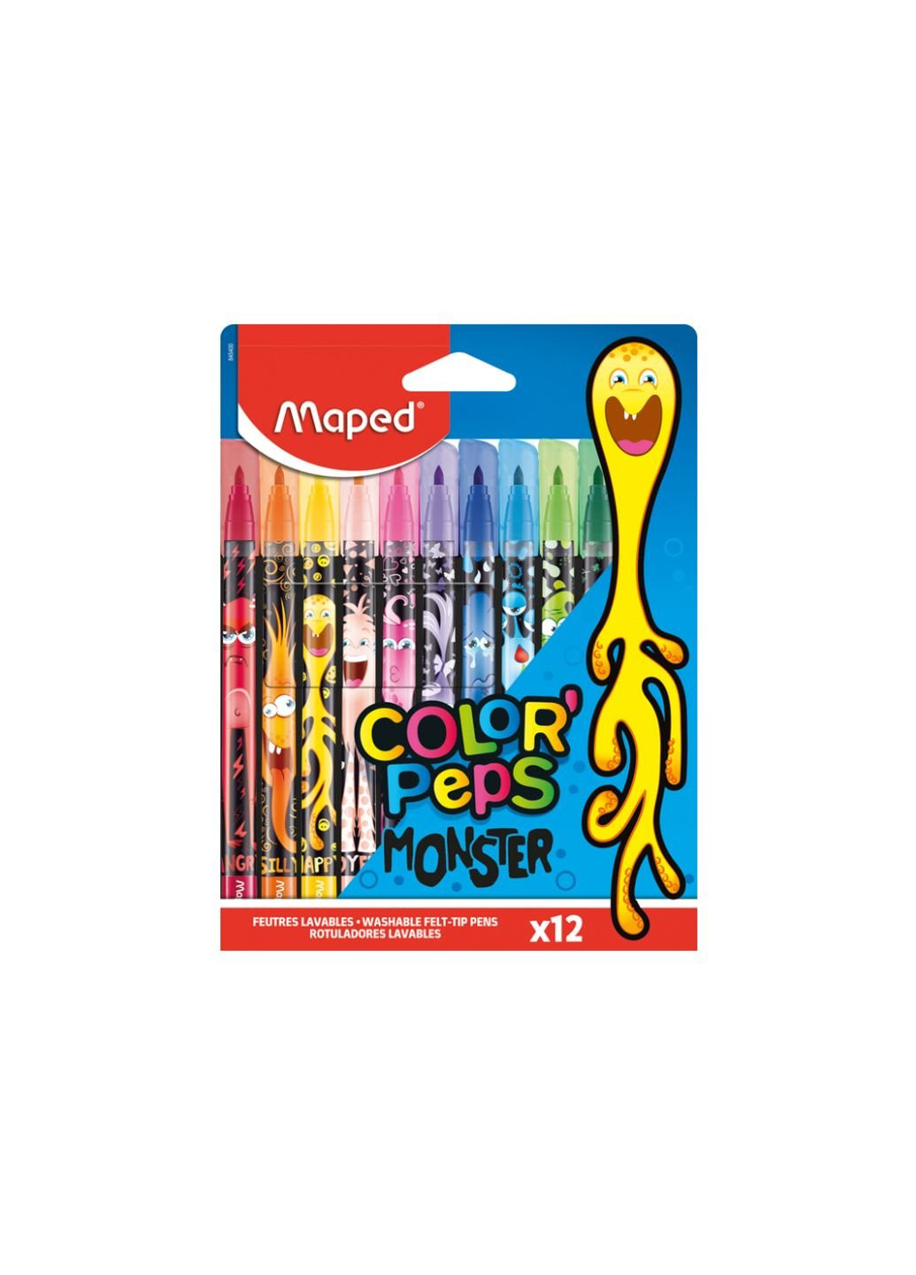 Фломастеры Color Peps Monster 12 цветов (MP.845400) Maped (254068283)