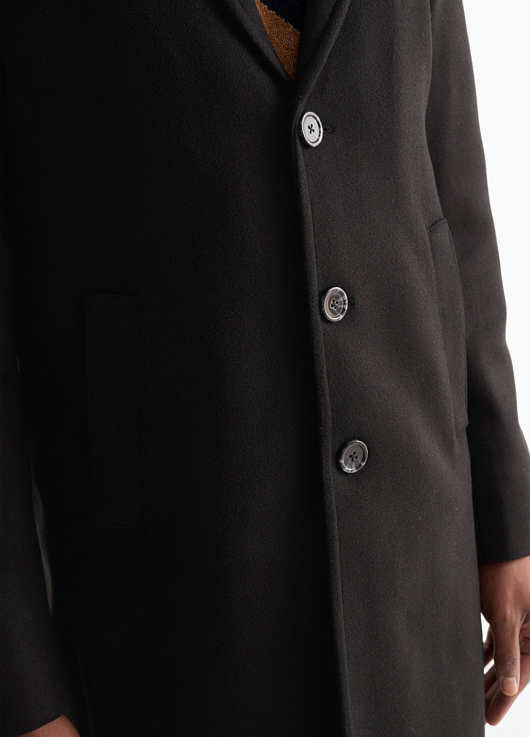 Черное демисезонное Пальто однобортное C&A