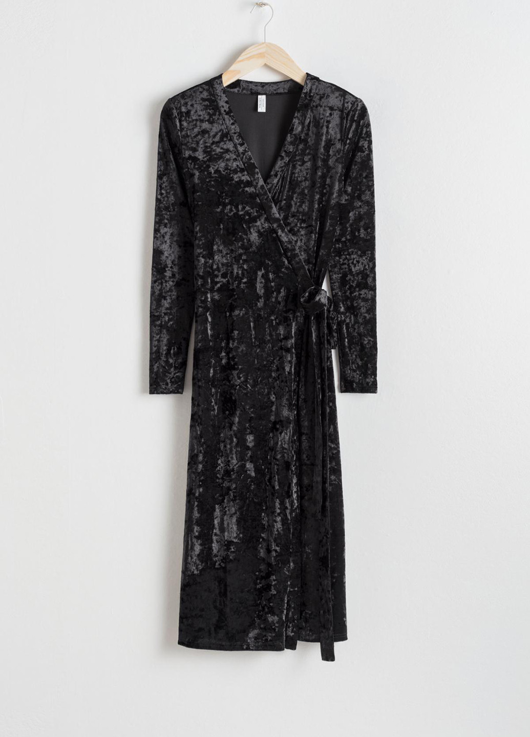 Черное кэжуал платье на запах & Other Stories однотонное