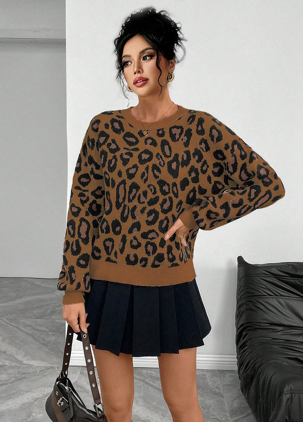 Комбинированный демисезонный джемпер джемпер SHEIN