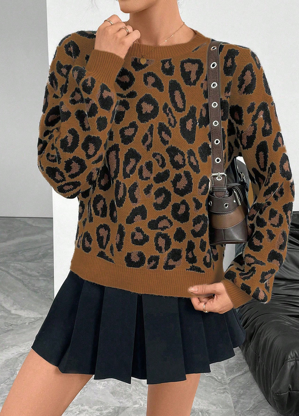 Комбинированный демисезонный джемпер джемпер SHEIN