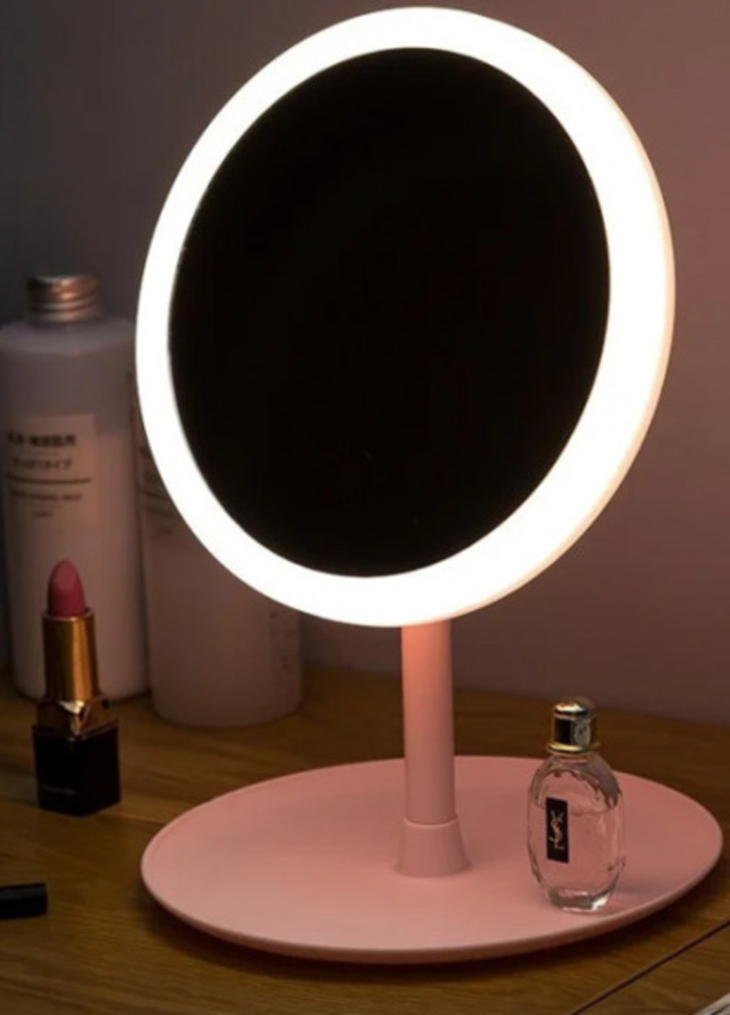 Настільне дзеркало з підсвічуванням LED для макіяжу кругле (W8) Art (253203457)