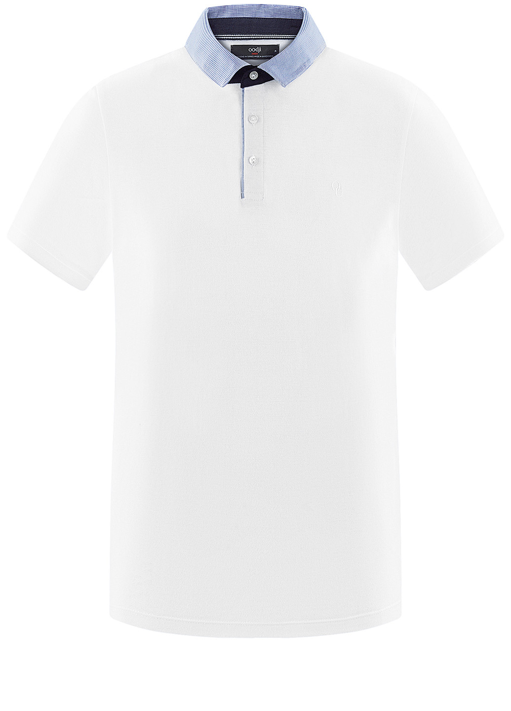 Белая футболка-поло для мужчин Oodji однотонная