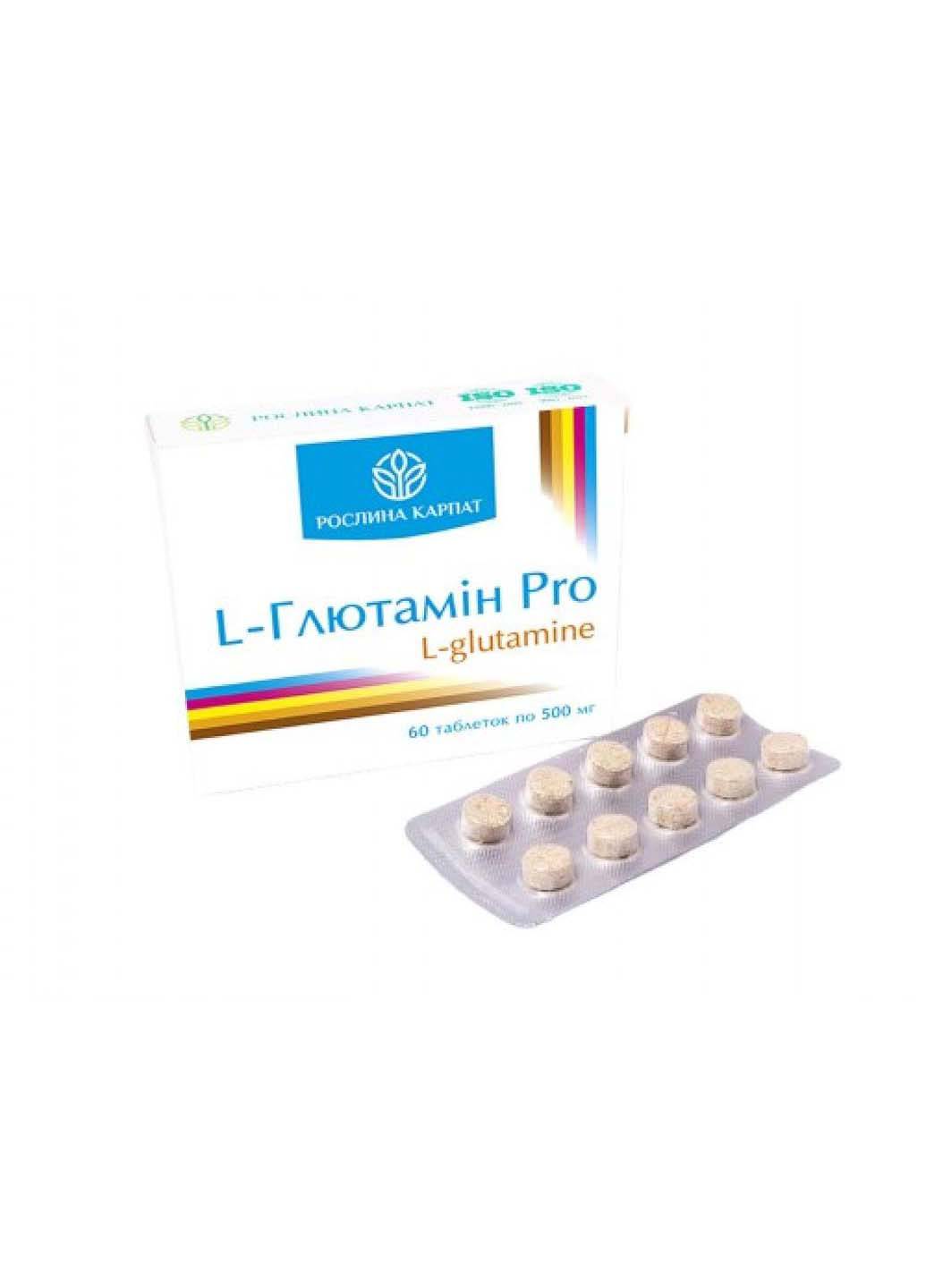 L-Глютамин Pro 60 таблеток по 500 мг Рослина Карпат (253845568)