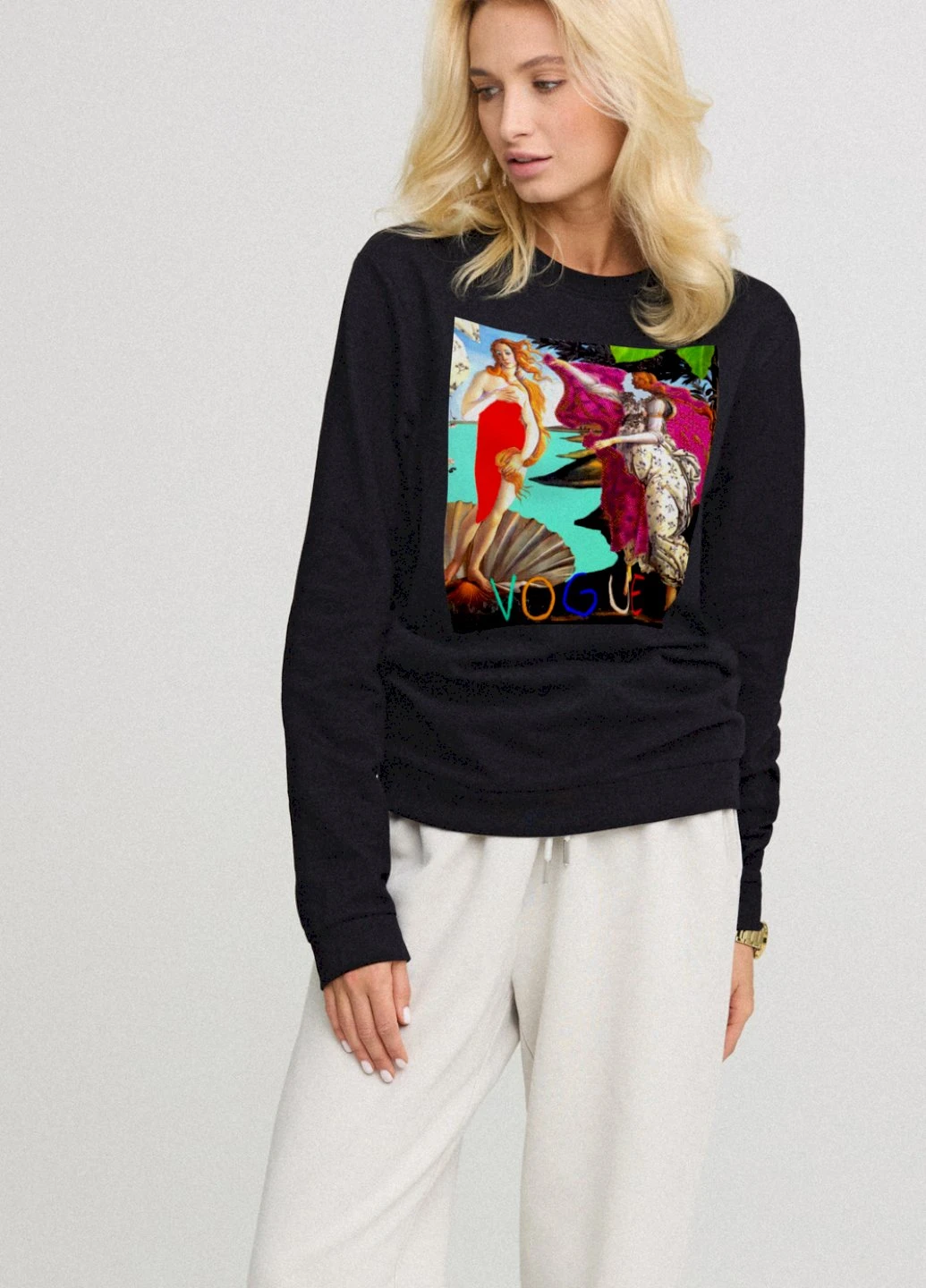 Чорний свитшот женский oversize /no flis/ YAPPI (254658686)