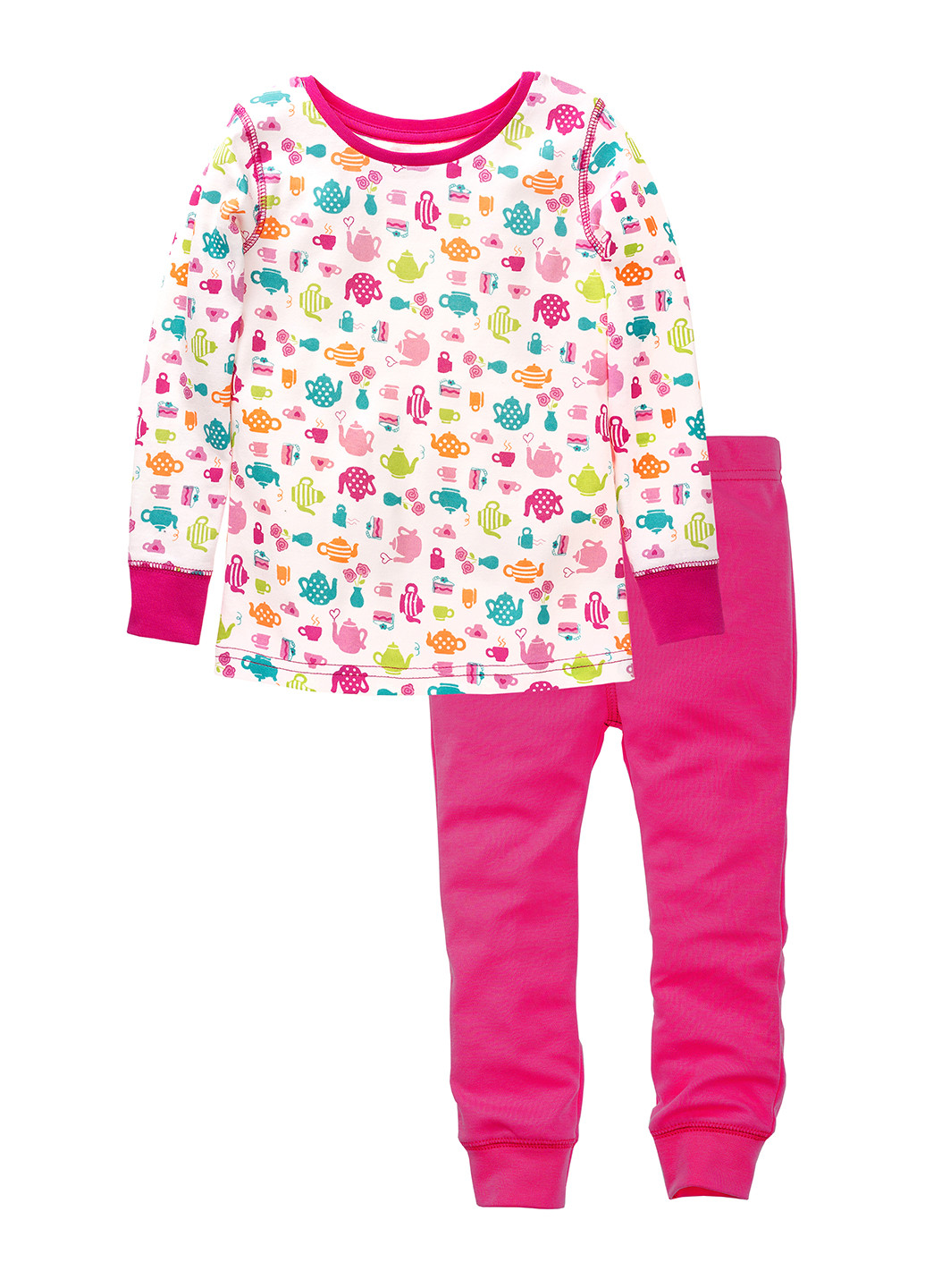 Розовая всесезон пижама (логслив, брюки) Newborn