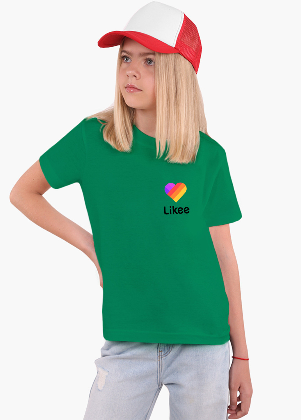 Зелена демісезонна футболка дитяча лайк (likee) (9224-1035) MobiPrint