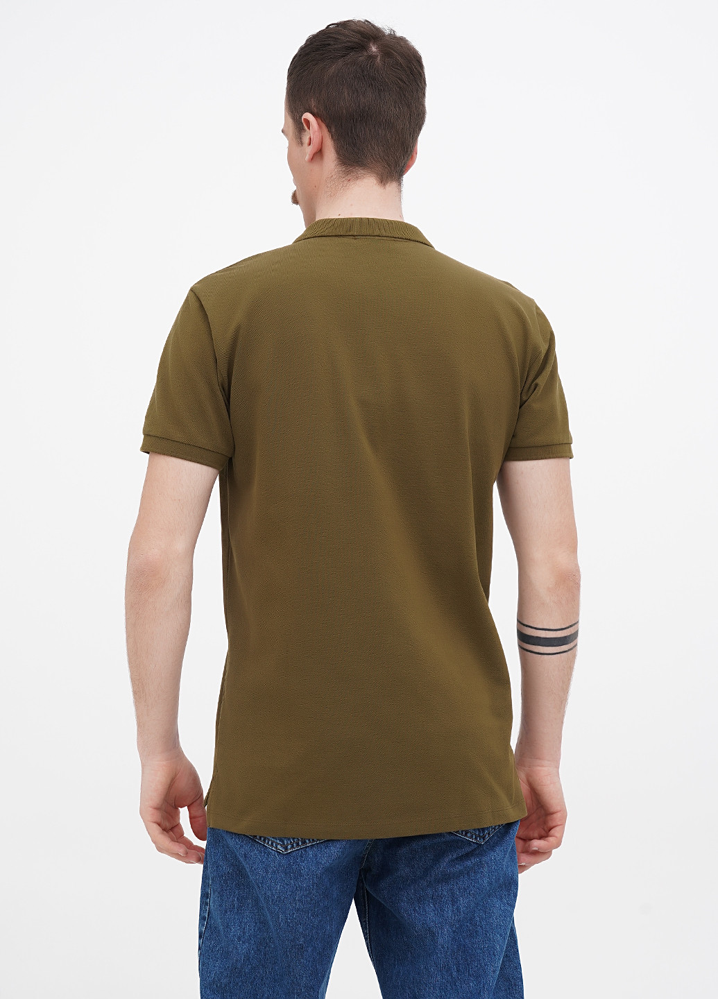 Оливковая (хаки) футболка-поло для мужчин Minimum однотонная