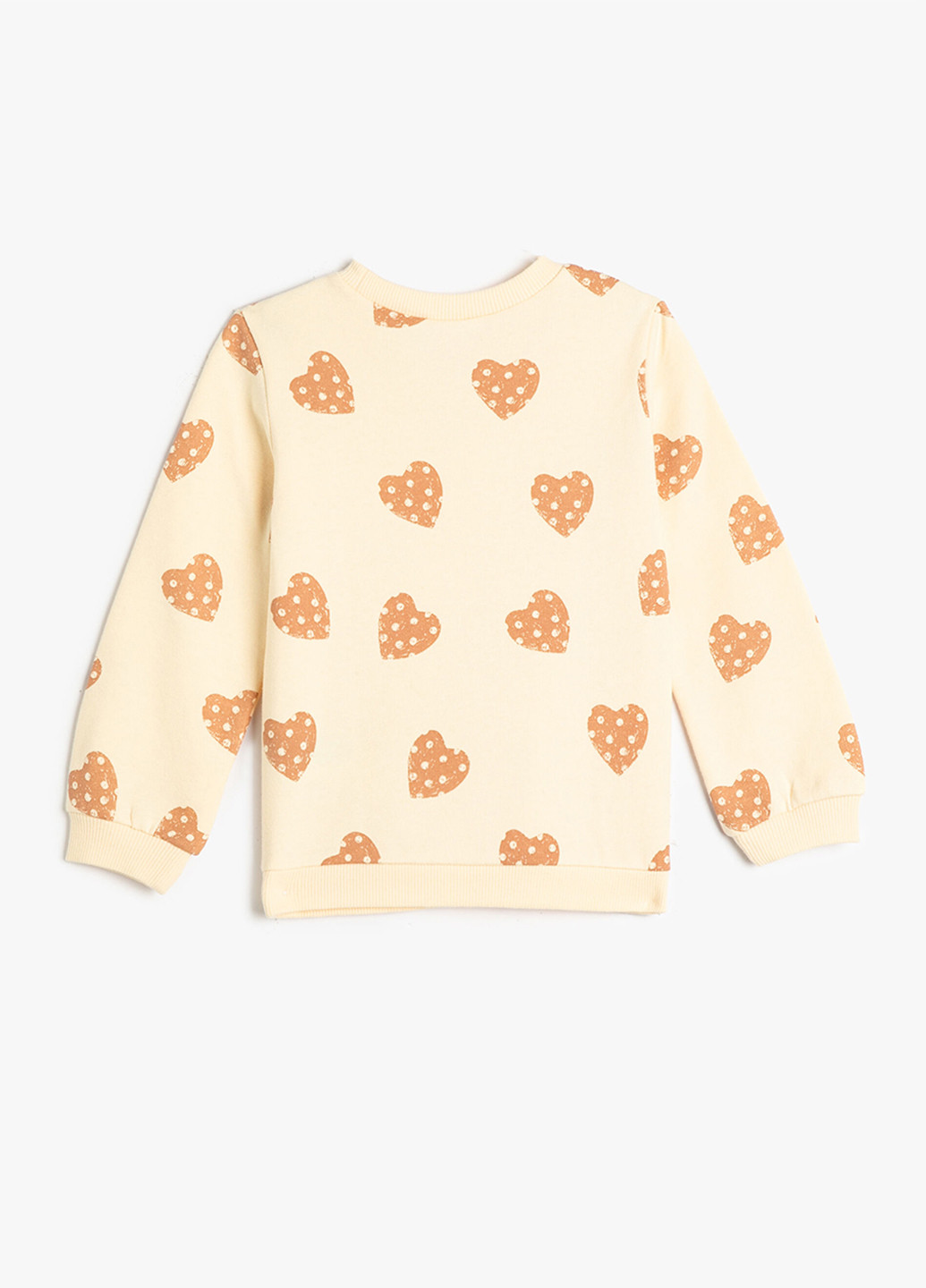 KOTON світшот сердечка бежевий кежуал трикотаж, бавовна