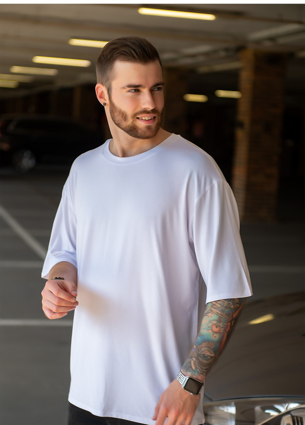 Белая футболка мужская с коротким рукавом ISSA PLUS GN-454