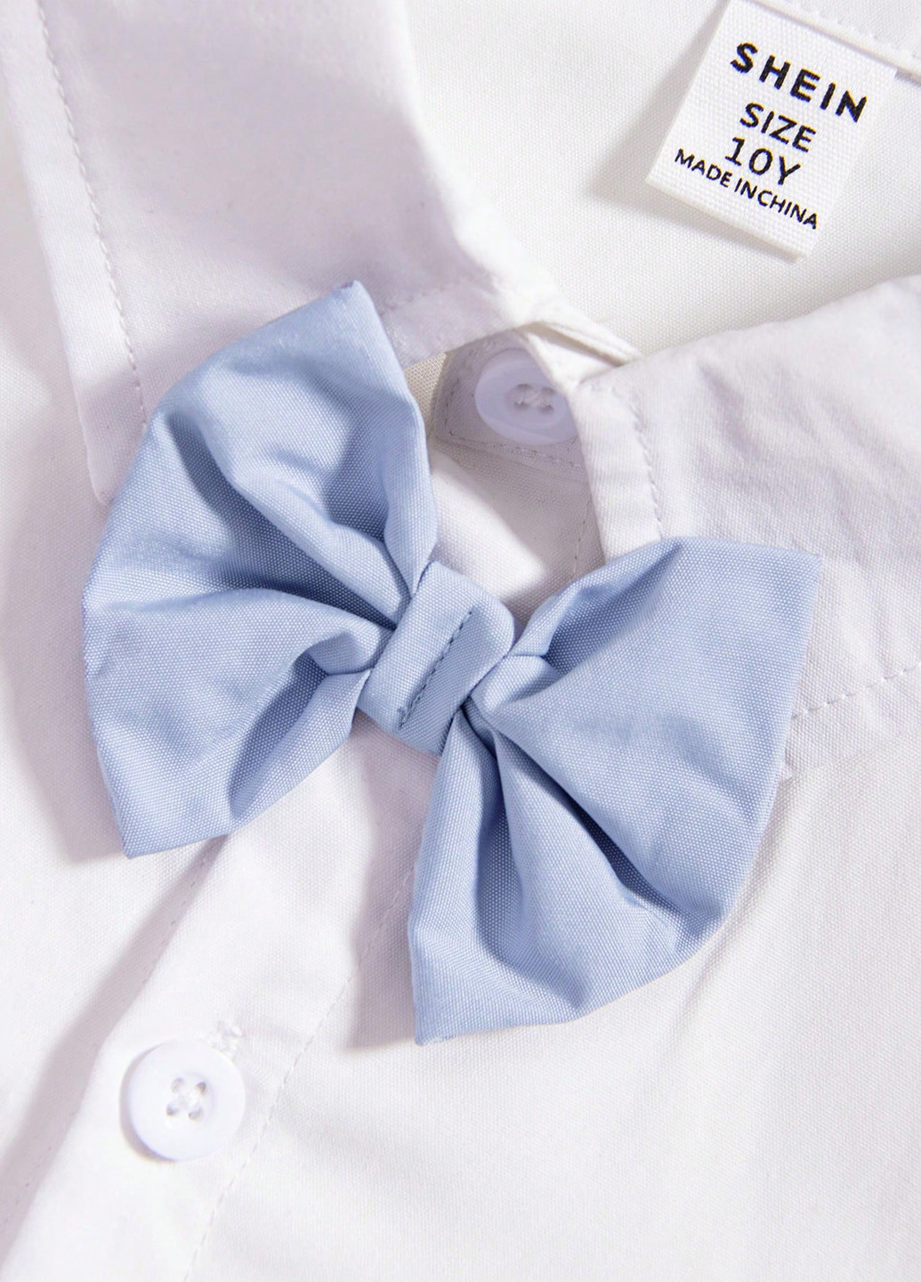 Светло-голубой демисезонный костюм (жилет, рубашка, брюки, бабочка) с рубашкой, тройка, брючный SHEIN