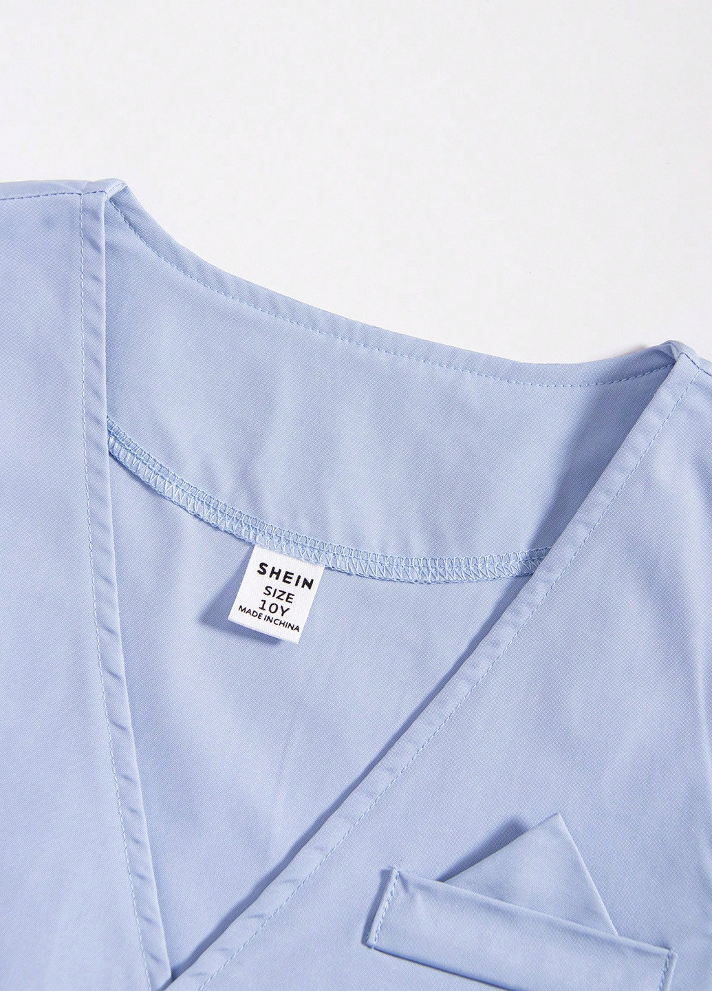 Светло-голубой демисезонный костюм (жилет, рубашка, брюки, бабочка) с рубашкой, тройка, брючный SHEIN