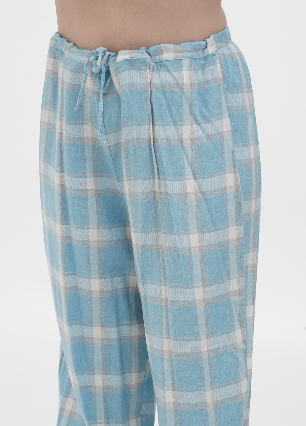 Голубые домашние демисезонные прямые брюки Talbots