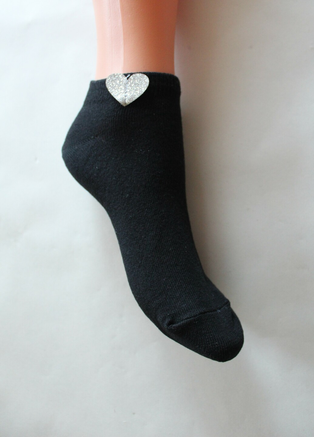 Чёрные носки демисезонные ультракороткие Siela однотонные (252941978)