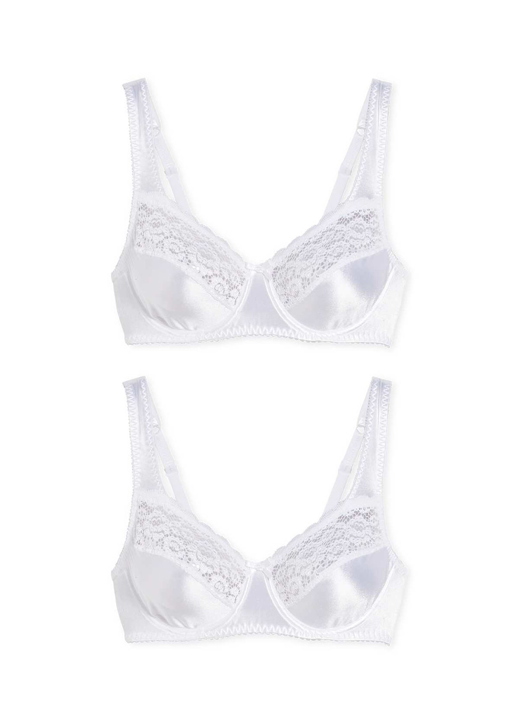 Білий бралетт бюстгальтер (2 шт.) C&A з кісточками поліамід