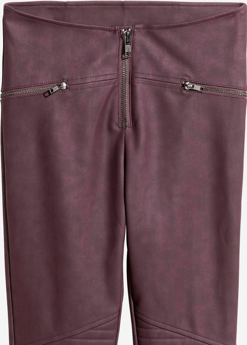 Фиолетовые демисезонные байкерские леггинсы H&M