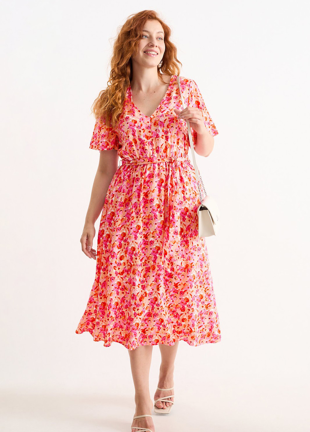 Рожева кежуал сукня а-силует C&A з квітковим принтом