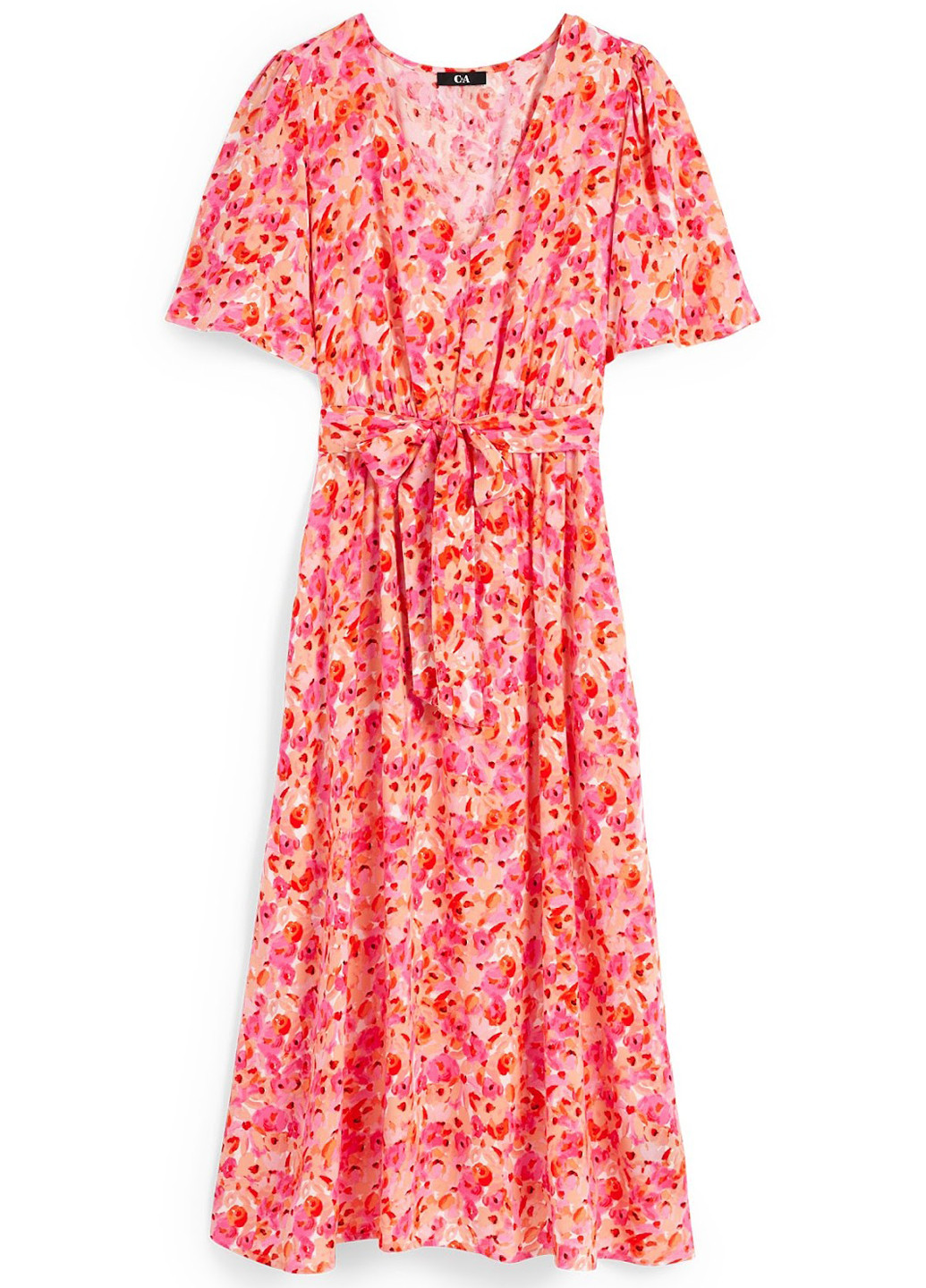 Рожева кежуал сукня а-силует C&A з квітковим принтом