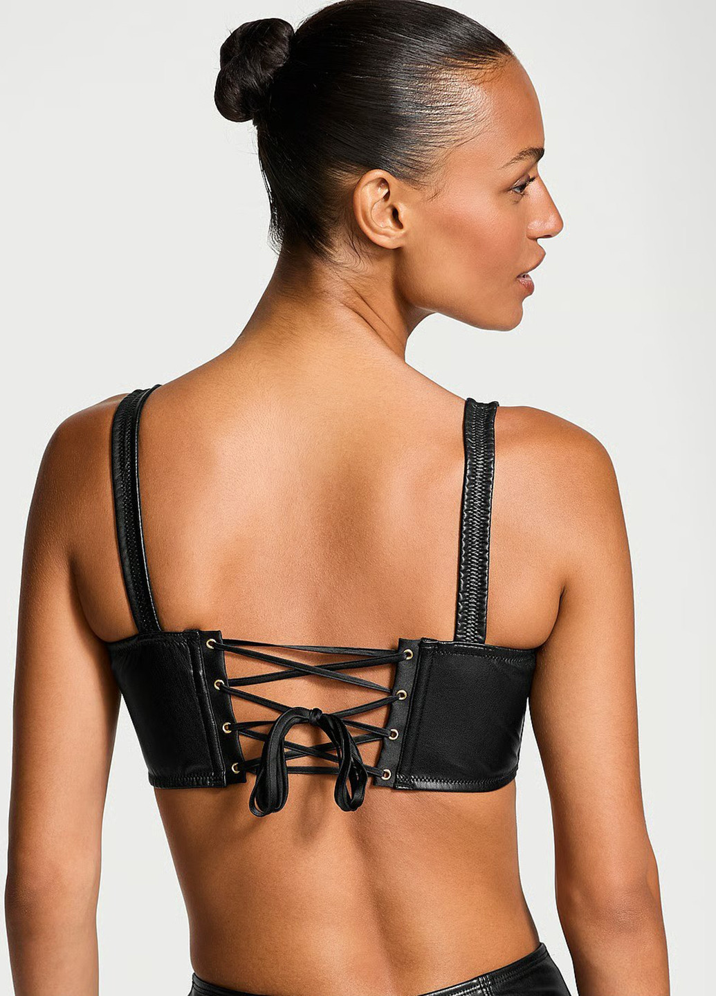 Чорний демісезонний комплект (топ, трусики) Victoria's Secret