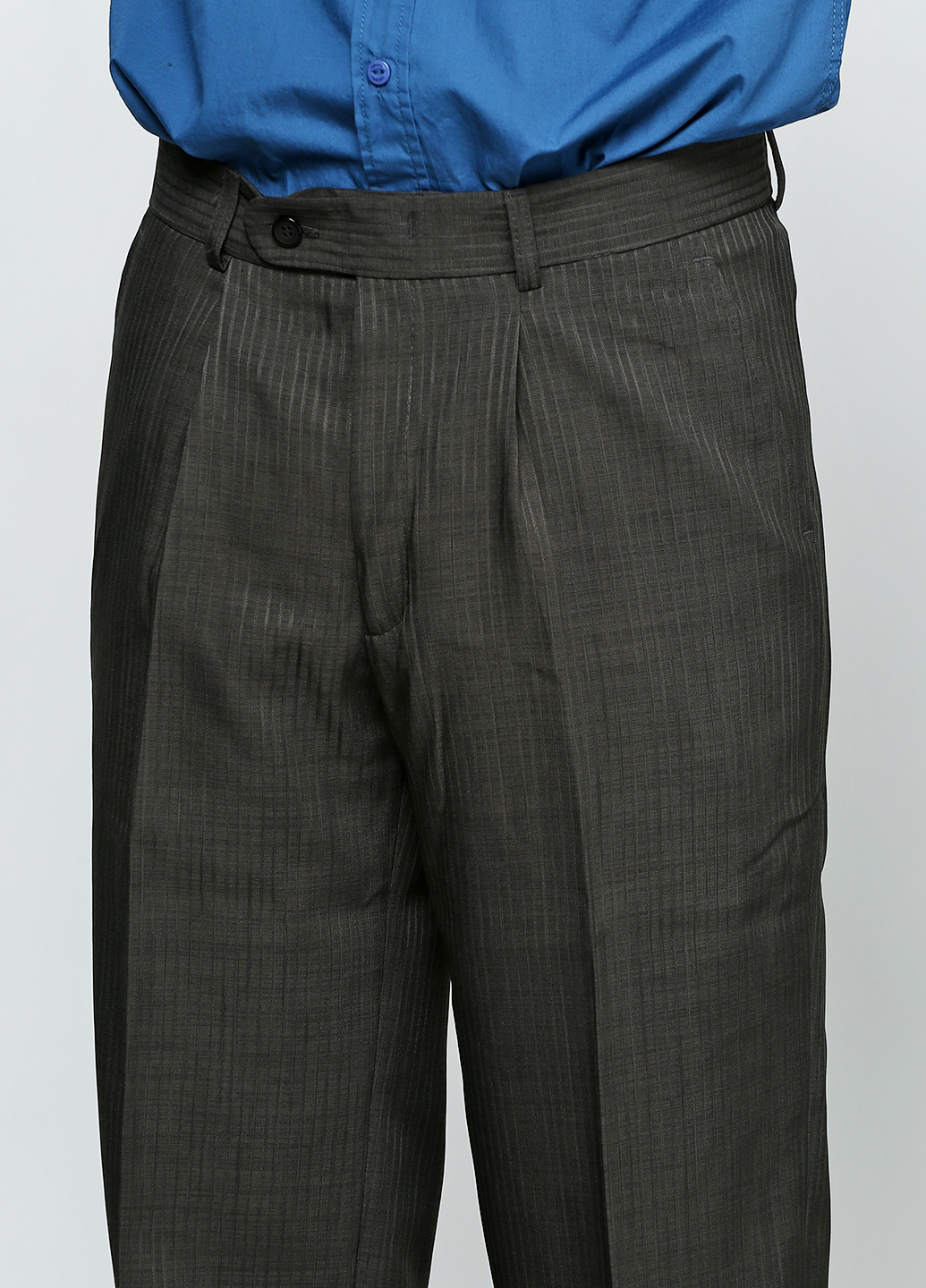 Темно-серые классические демисезонные со средней талией брюки Ravol