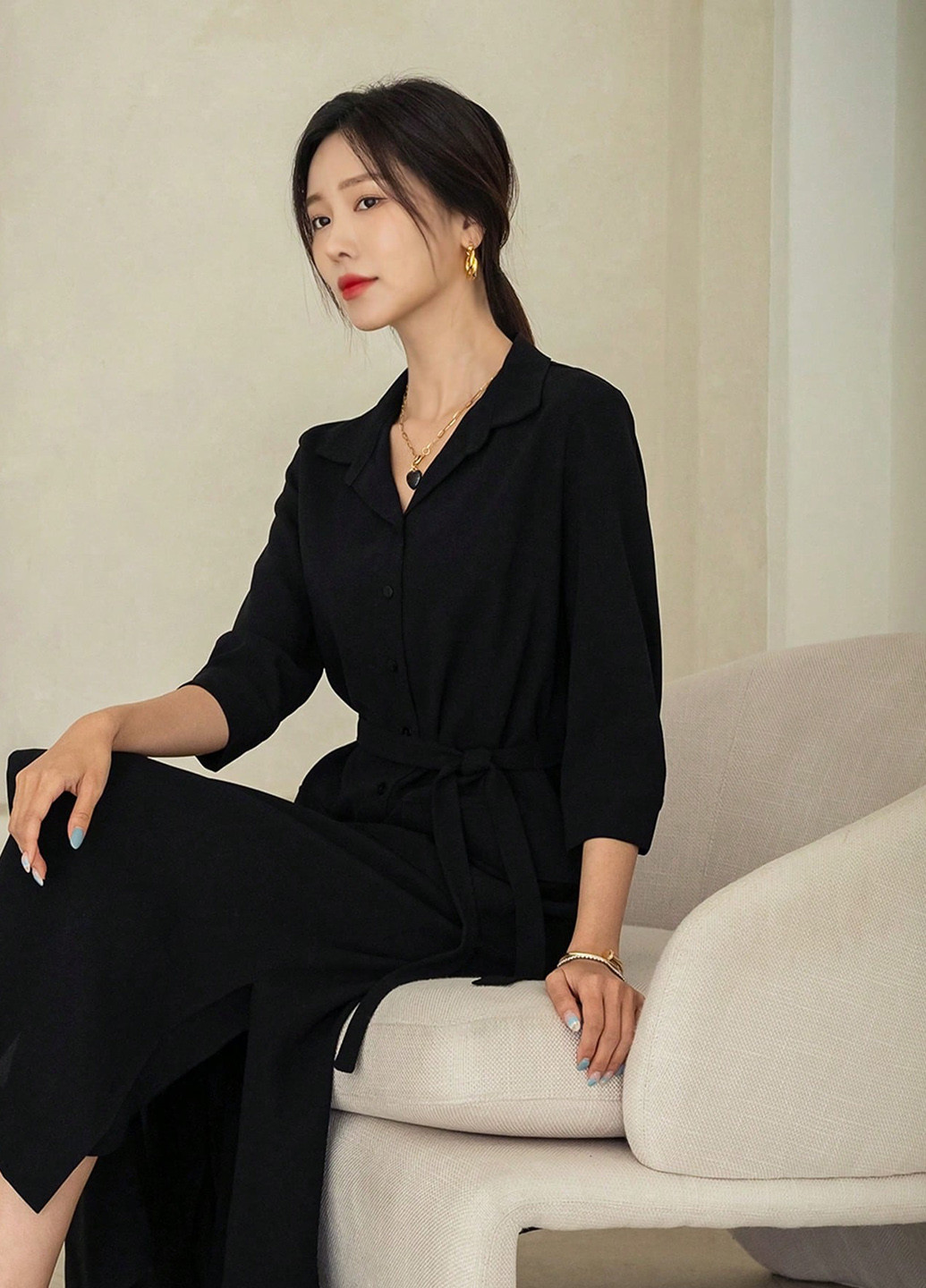 Черное праздничный, кэжуал платье а-силуэт, рубашка SHEIN однотонное