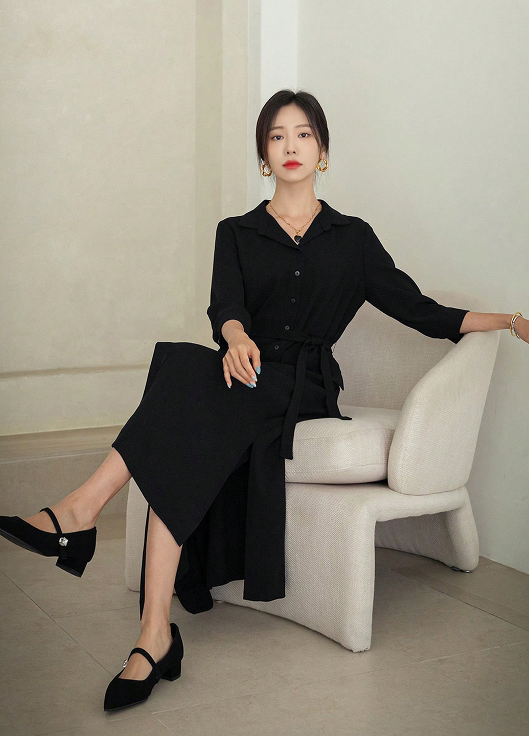 Черное праздничный, кэжуал платье а-силуэт, рубашка SHEIN однотонное