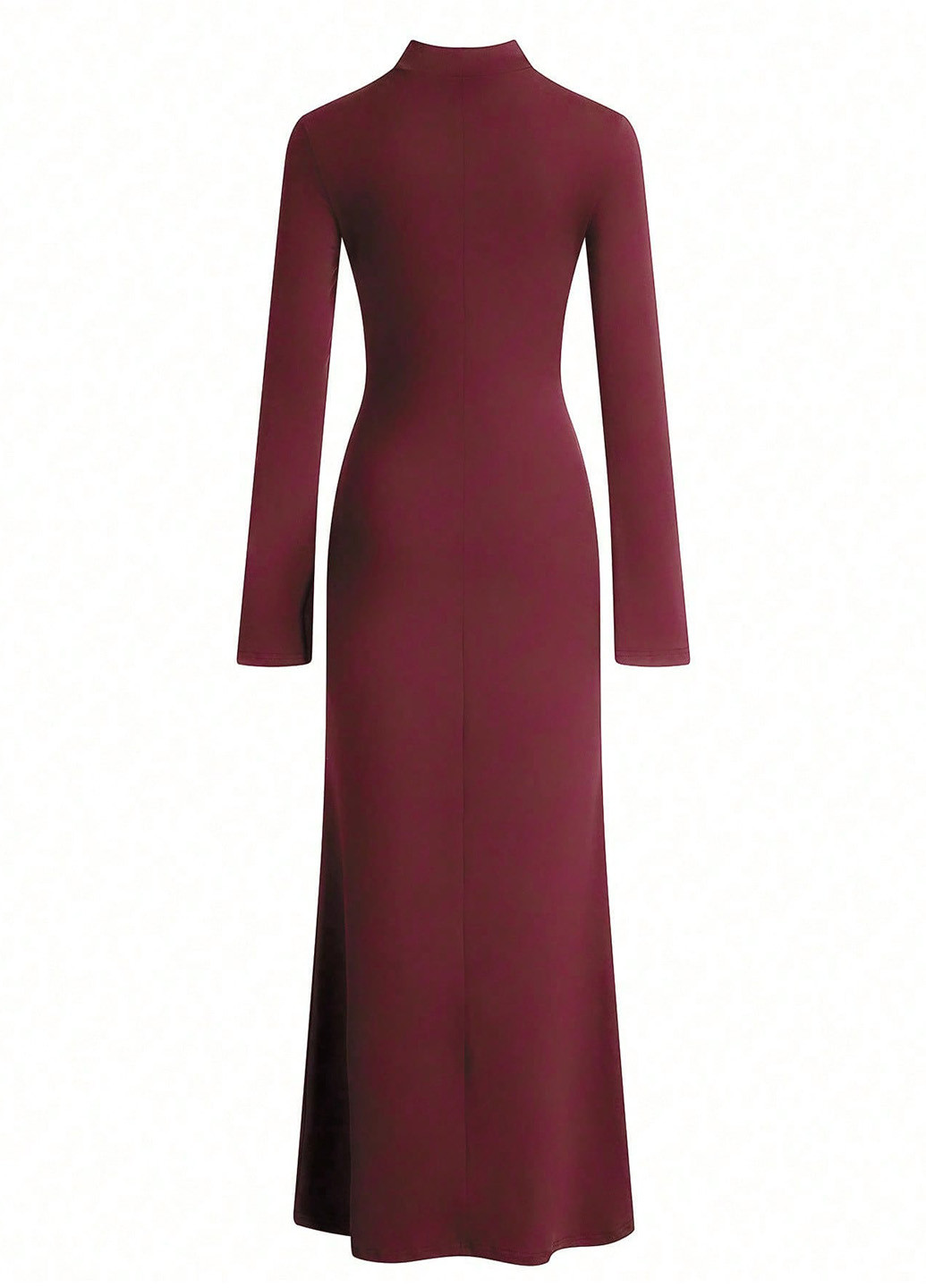 Бордова святковий, вечірня сукня а-силует, сукня-водолазка SHEIN однотонна