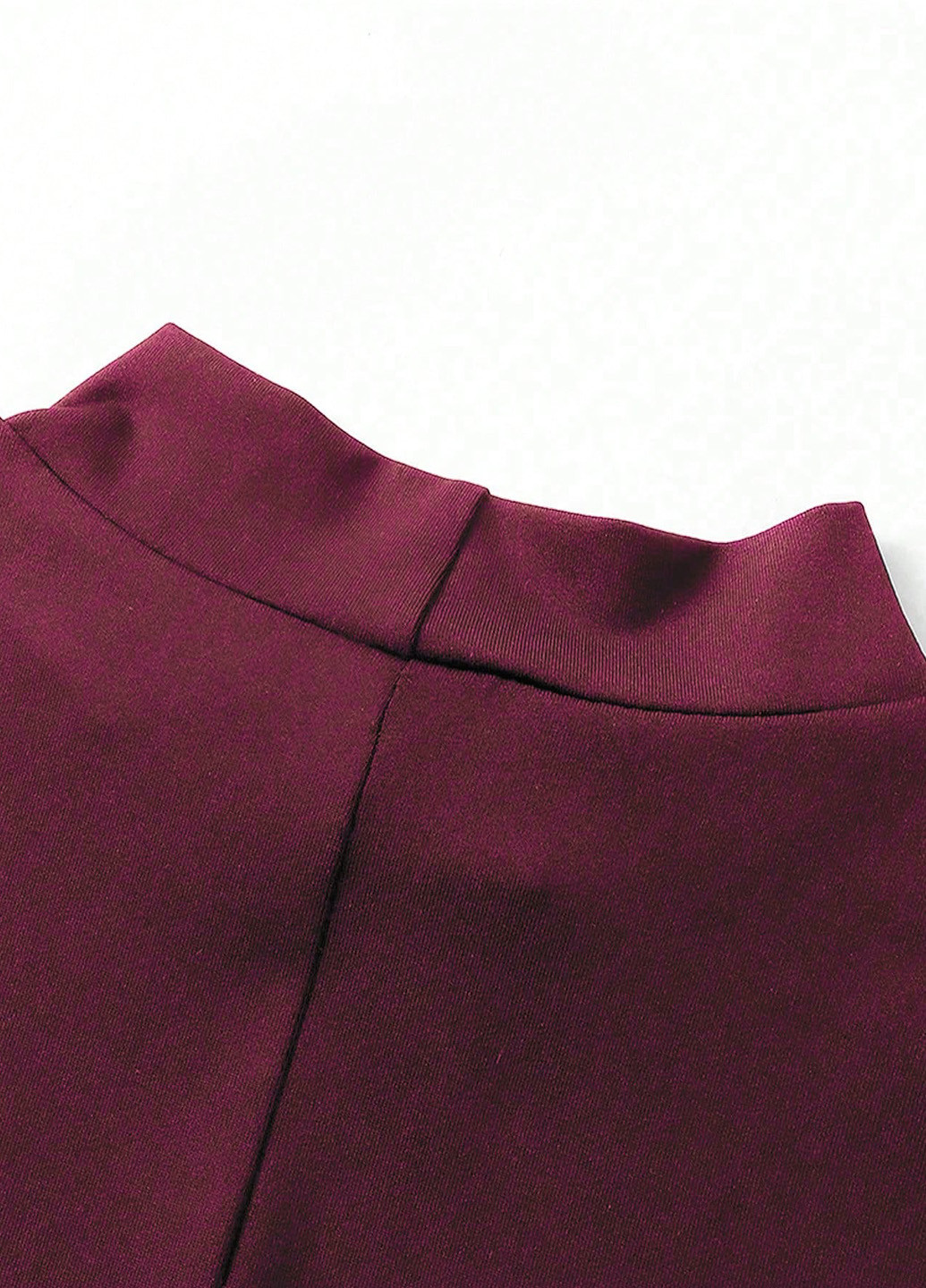 Бордова святковий, вечірня сукня а-силует, сукня-водолазка SHEIN однотонна