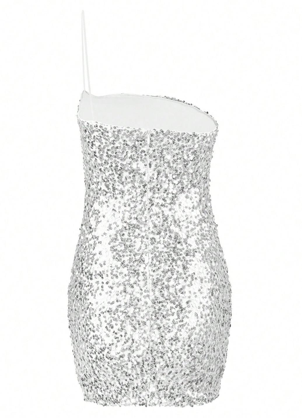 Срібна коктейльна сукня SHEIN однотонна