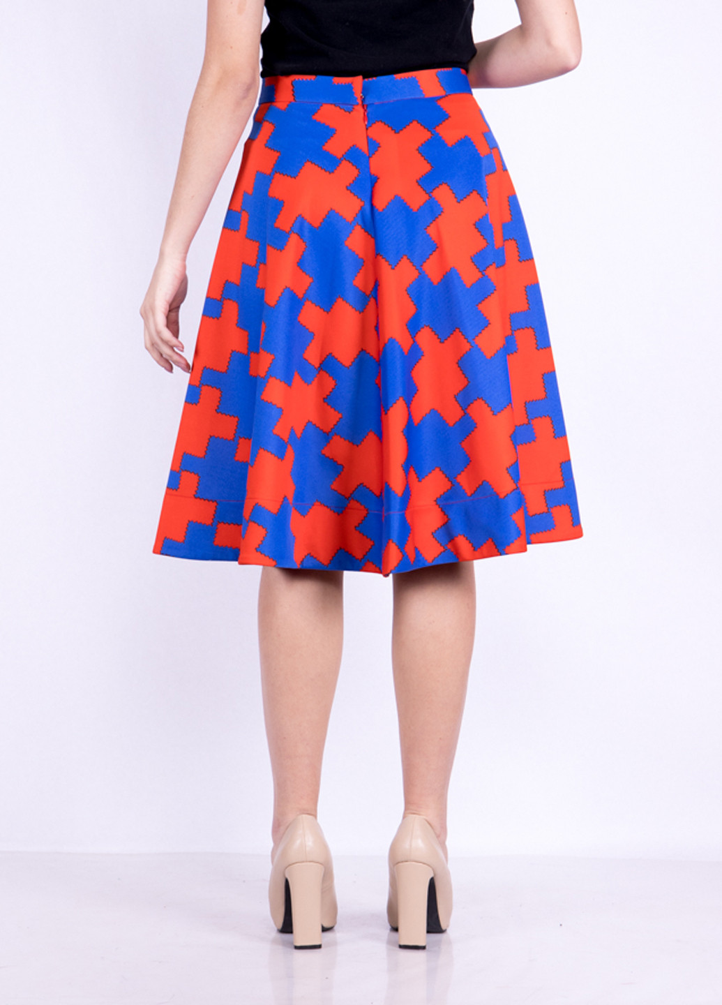 Разноцветная кэжуал с геометрическим узором юбка Time of Style клешированная