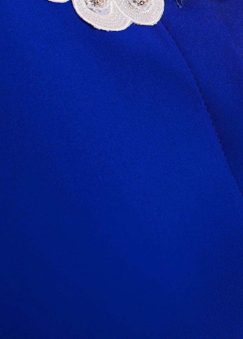 Синяя летняя блуза с воротничком из шитья эдит синяя Tatiana