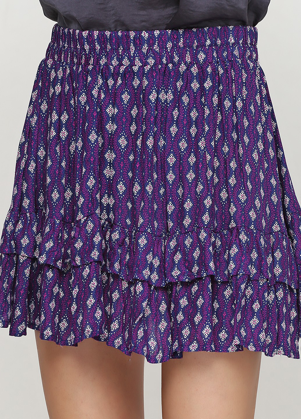 Фиолетовая кэжуал в горошек юбка H&M клешированная