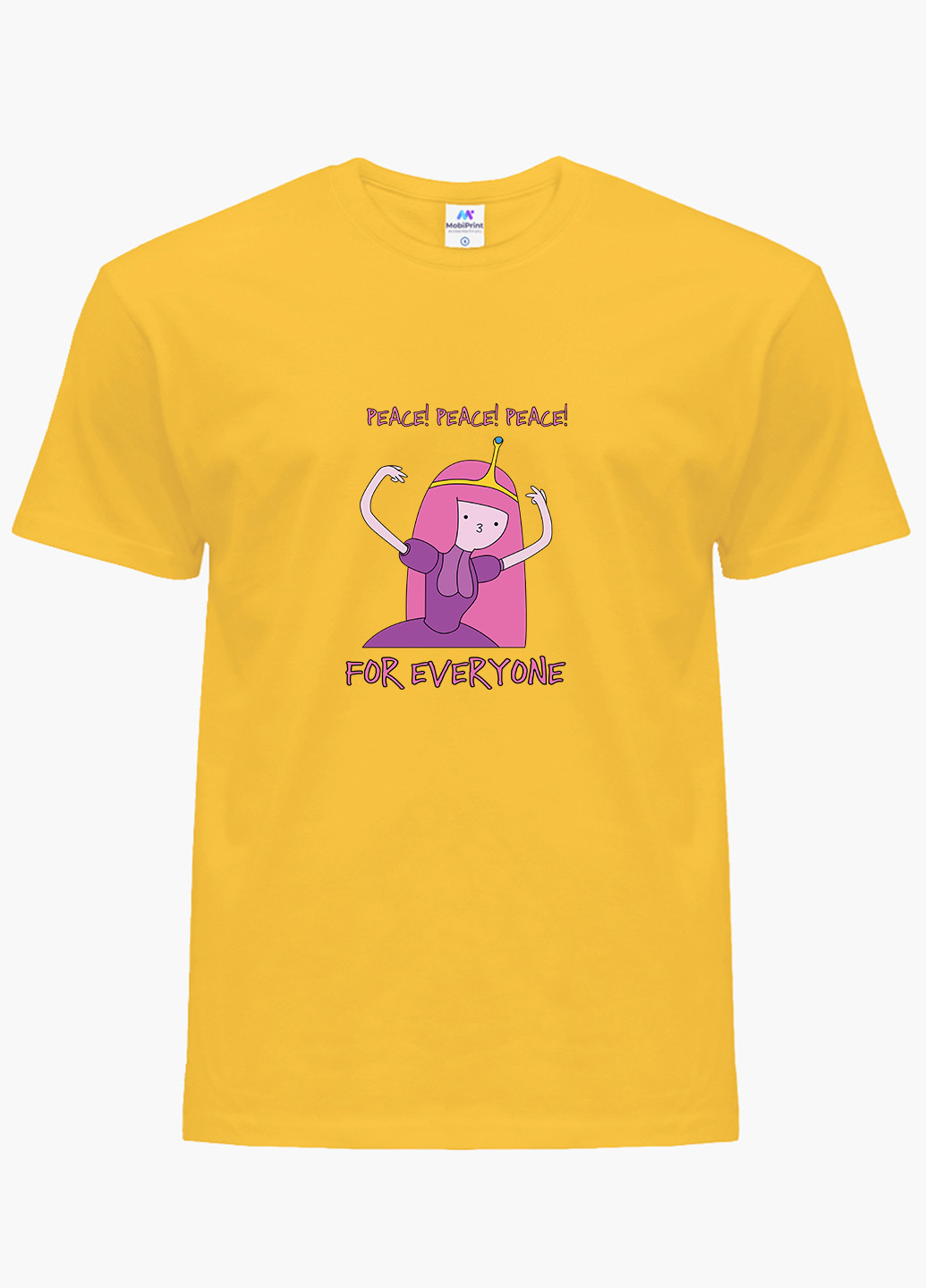 Желтая демисезонная футболка детская принцесса бубульгум время приключений (adventure time)(9224-1576) MobiPrint