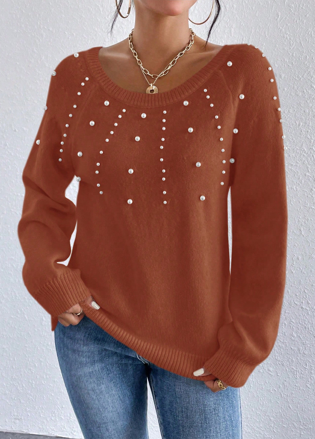 Терракотовый демисезонный джемпер джемпер SHEIN