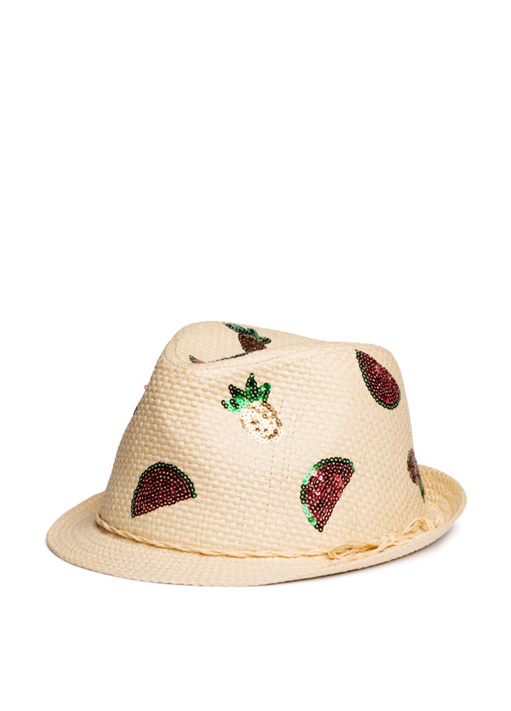 Шляпа H&M рисунок бежевая кэжуал солома