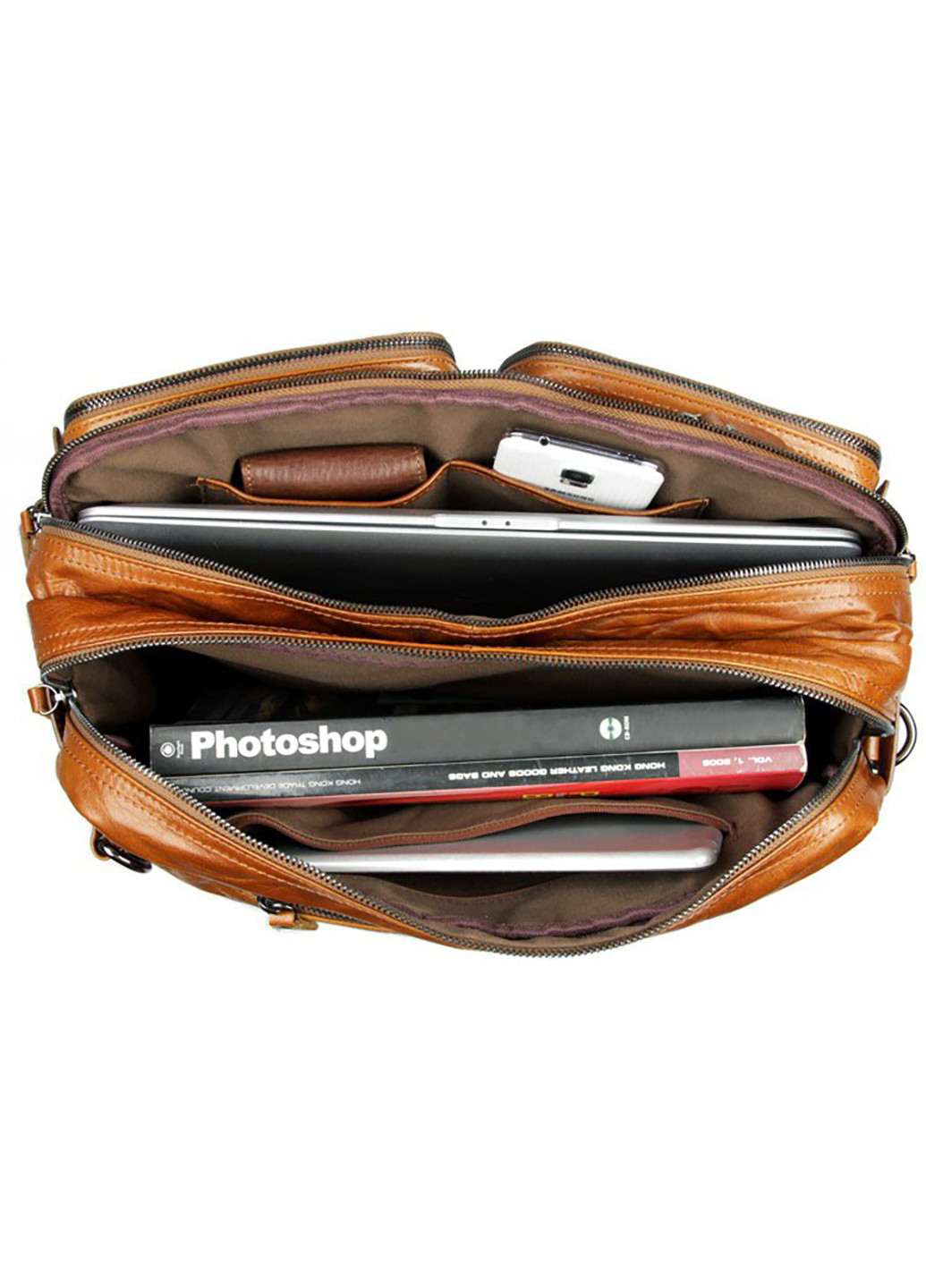 Чоловіча шкіряна дорожня сумка 38х27х15 см Vintage (252413434)