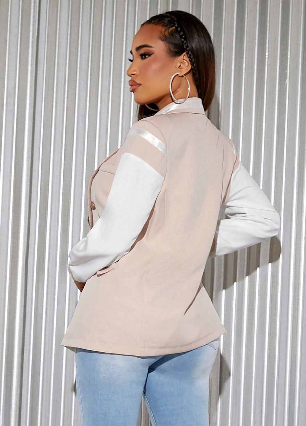 Цветной женский жакет SHEIN колор блок - демисезонный