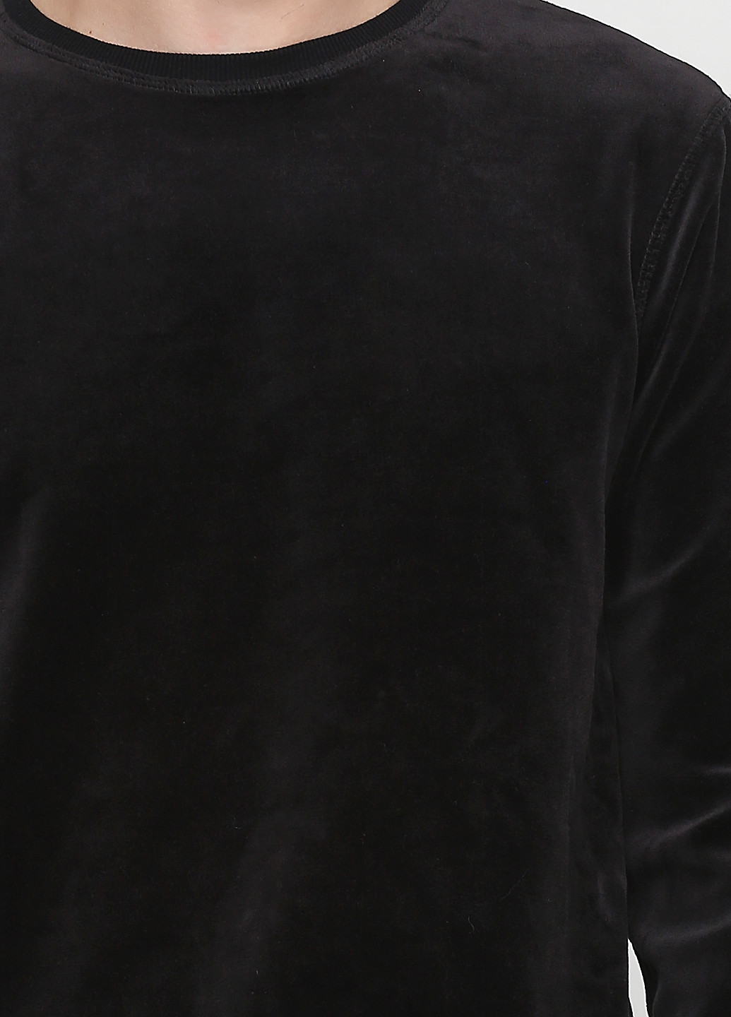 H&M свитшот однотонный черный домашний хлопок