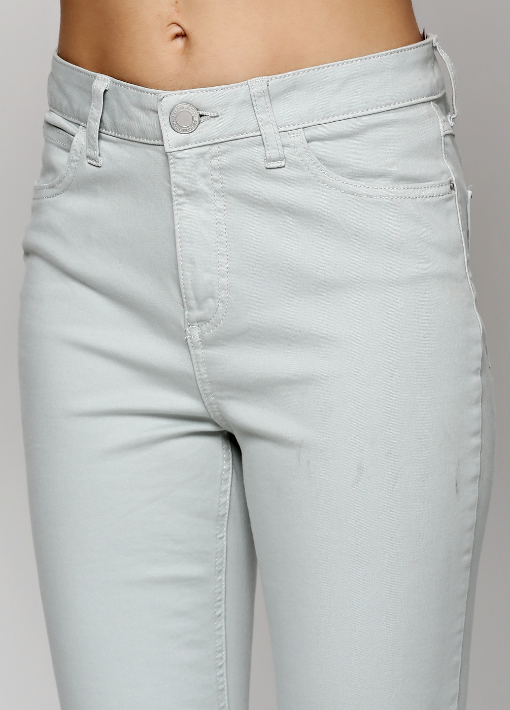 Бледно-голубые кэжуал летние зауженные брюки Marks & Spencer