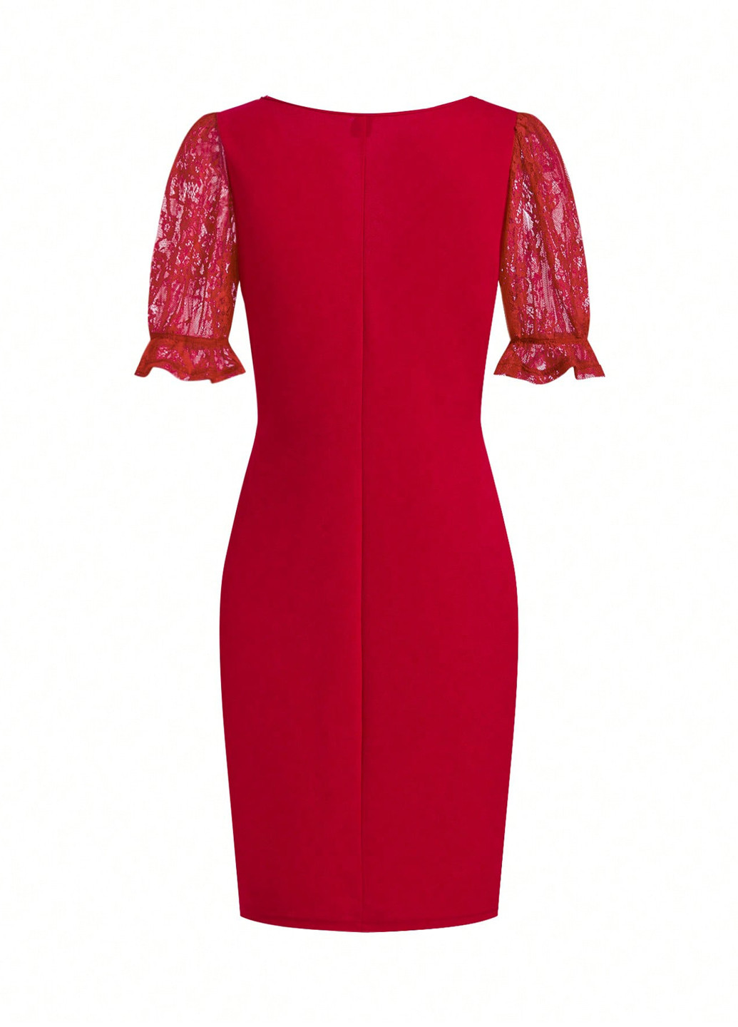 Красное праздничный, кэжуал платье футляр SHEIN однотонное