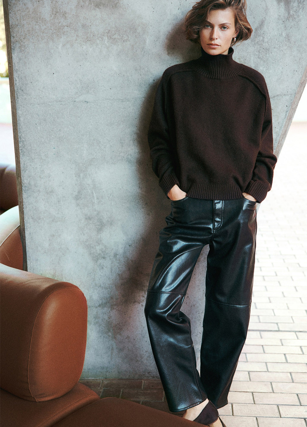 Кавовий зимовий светр H&M